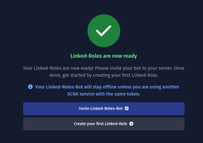 Dieser Screenshot zeigt die Erfolgsmeldung nach der Einrichtung